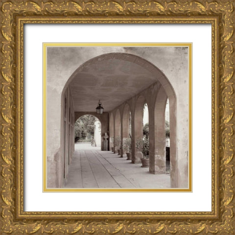 Banc de Jardin - 4A Gold Ornate Wood Framed Art Print with Double Matting by Blaustein, Alan