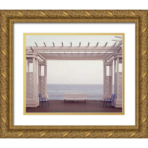 Banc de Jardin - 6 Gold Ornate Wood Framed Art Print with Double Matting by Blaustein, Alan