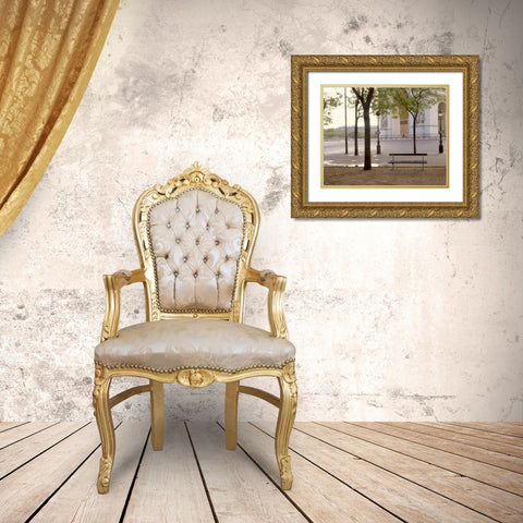 Banc de Jardin - 13 Gold Ornate Wood Framed Art Print with Double Matting by Blaustein, Alan