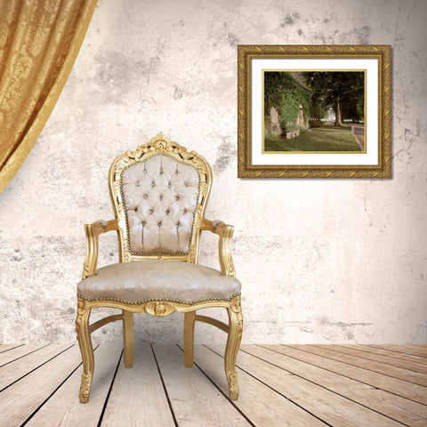 Banc de Jardin - 12 Gold Ornate Wood Framed Art Print with Double Matting by Blaustein, Alan