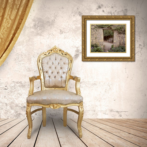 Banc de Jardin - 11 Gold Ornate Wood Framed Art Print with Double Matting by Blaustein, Alan