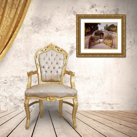 Banc de Jardin - 16 Gold Ornate Wood Framed Art Print with Double Matting by Blaustein, Alan