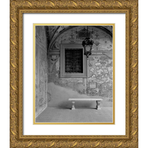 Banc de Jardin - 22A Gold Ornate Wood Framed Art Print with Double Matting by Blaustein, Alan