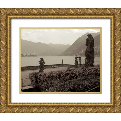 Banc de Jardin - 35 Gold Ornate Wood Framed Art Print with Double Matting by Blaustein, Alan