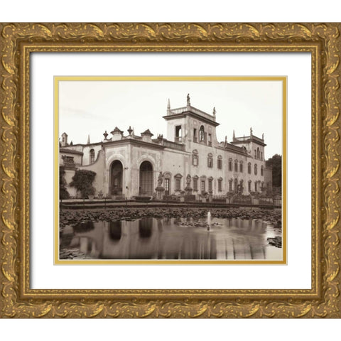 Banc de Jardin - 37 Gold Ornate Wood Framed Art Print with Double Matting by Blaustein, Alan