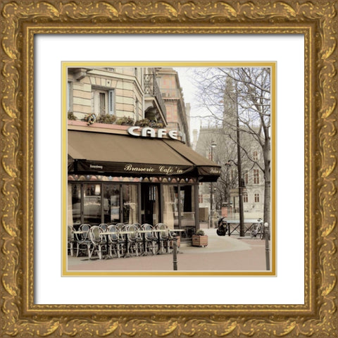 Brasserie Paris - 1 Gold Ornate Wood Framed Art Print with Double Matting by Blaustein, Alan