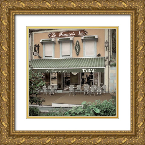 Le Francois 1er Bistro Gold Ornate Wood Framed Art Print with Double Matting by Blaustein, Alan
