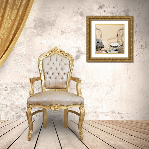 Paris Cafe de Jardin Gold Ornate Wood Framed Art Print with Double Matting by Blaustein, Alan