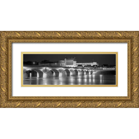 Amboise Chateau Gold Ornate Wood Framed Art Print with Double Matting by Blaustein, Alan