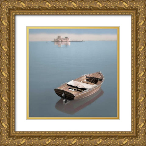 Mediterranean Boat #4 Gold Ornate Wood Framed Art Print with Double Matting by Blaustein, Alan