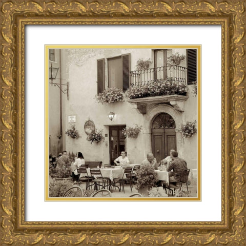 Tuscany Caffe - 25 Gold Ornate Wood Framed Art Print with Double Matting by Blaustein, Alan