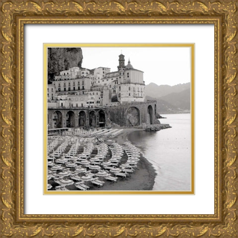 Ombrellone da Spiaggia - 31 Gold Ornate Wood Framed Art Print with Double Matting by Blaustein, Alan