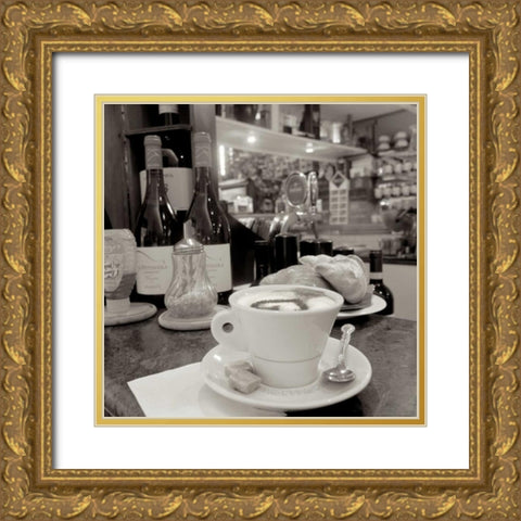 Tuscan Caffe - 32 Gold Ornate Wood Framed Art Print with Double Matting by Blaustein, Alan