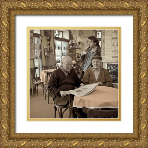 Bellagio Caffe - 1 Gold Ornate Wood Framed Art Print with Double Matting by Blaustein, Alan