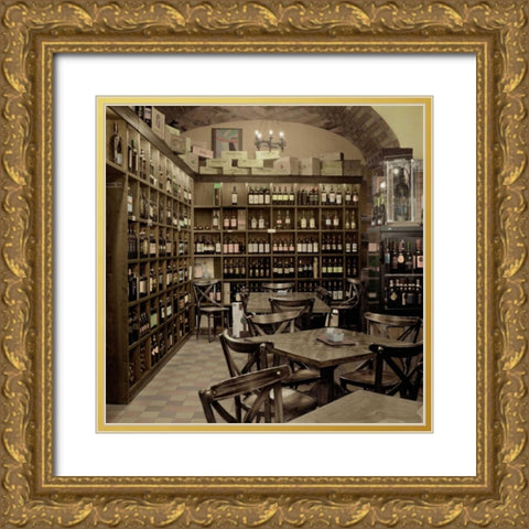 Tuscany Caffe - 7 Gold Ornate Wood Framed Art Print with Double Matting by Blaustein, Alan