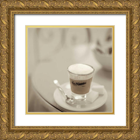 Caffe Lucca - 1 Gold Ornate Wood Framed Art Print with Double Matting by Blaustein, Alan