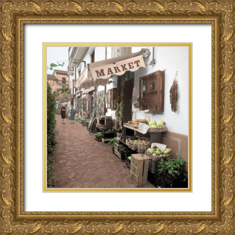 Ravello Market - 1 Gold Ornate Wood Framed Art Print with Double Matting by Blaustein, Alan