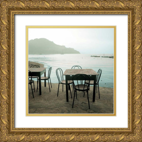 Atrani Caffe - 6 Gold Ornate Wood Framed Art Print with Double Matting by Blaustein, Alan