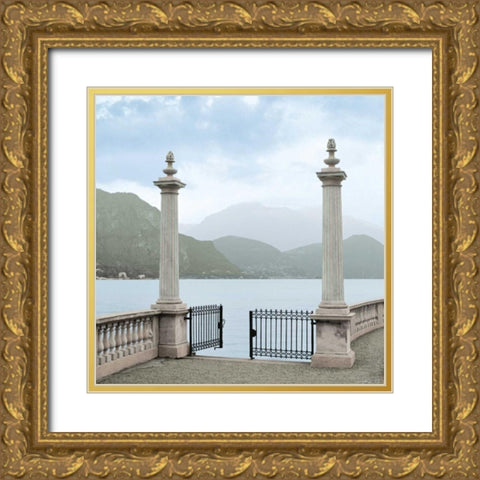 Harbor Garden Gates - 2 Gold Ornate Wood Framed Art Print with Double Matting by Blaustein, Alan