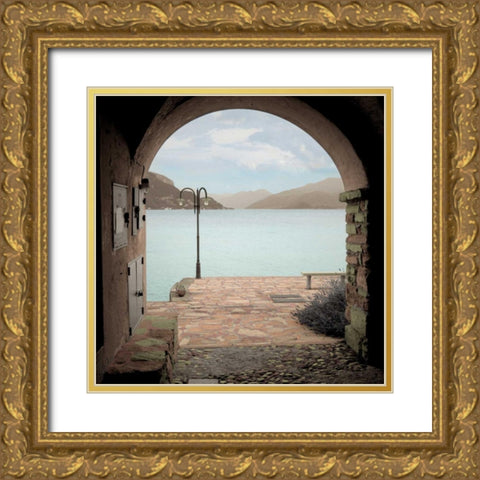 Lakeside Portal Promenade - 1 Gold Ornate Wood Framed Art Print with Double Matting by Blaustein, Alan