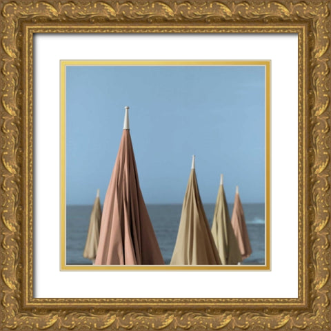 Grossetto Parasol - 2 Gold Ornate Wood Framed Art Print with Double Matting by Blaustein, Alan