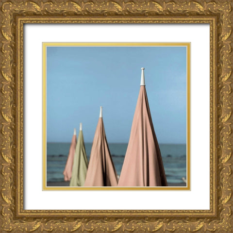 Grosetto Parasol - 1 Gold Ornate Wood Framed Art Print with Double Matting by Blaustein, Alan