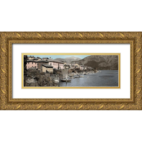 Italian Lake Pano - 1 Gold Ornate Wood Framed Art Print with Double Matting by Blaustein, Alan