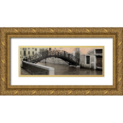 Venetian Bridge Pano - 1 Gold Ornate Wood Framed Art Print with Double Matting by Blaustein, Alan