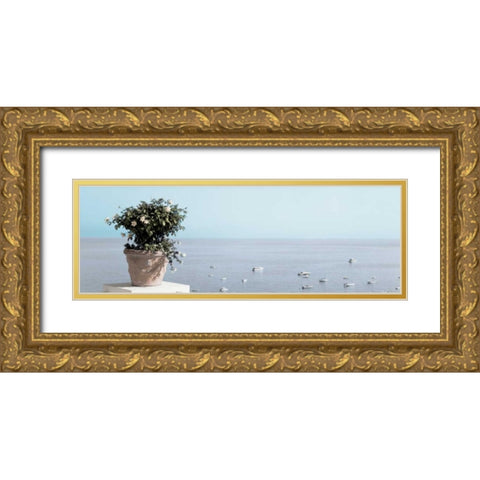Positano Pano - 2 Gold Ornate Wood Framed Art Print with Double Matting by Blaustein, Alan