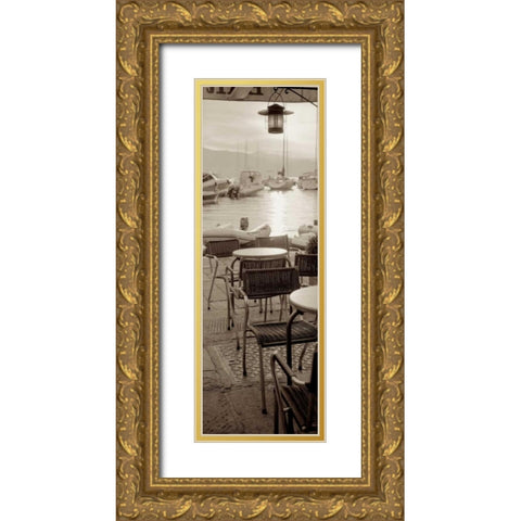 Portofino Caffe - 1 Gold Ornate Wood Framed Art Print with Double Matting by Blaustein, Alan