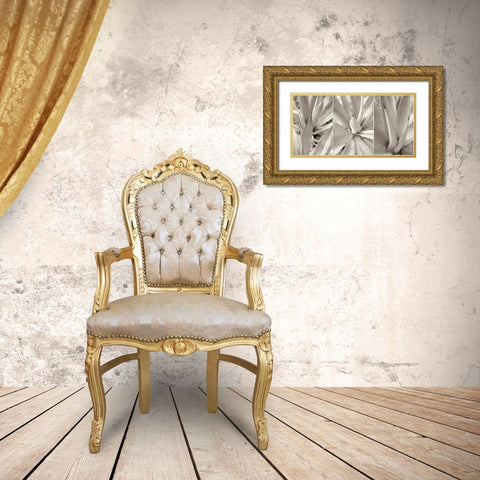 Floral Panel - 4 Gold Ornate Wood Framed Art Print with Double Matting by Blaustein, Alan