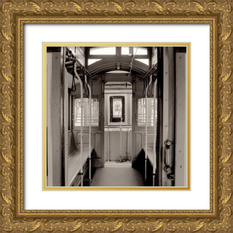 Cable Car Interior - 4 Gold Ornate Wood Framed Art Print with Double Matting by Blaustein, Alan