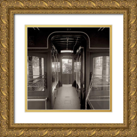 Cable Car Interior - 3 Gold Ornate Wood Framed Art Print with Double Matting by Blaustein, Alan