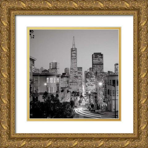 San Francisco Skyline - 1 Gold Ornate Wood Framed Art Print with Double Matting by Blaustein, Alan