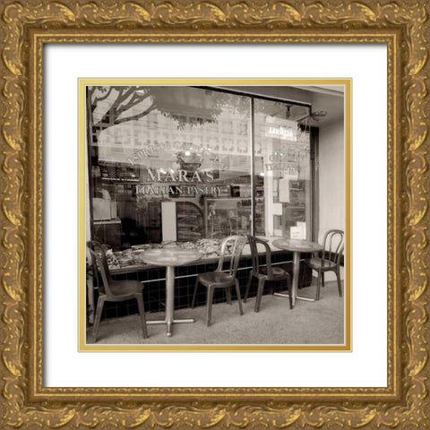 MaraÃ¢â‚¬â„¢s Caffe - 1 Gold Ornate Wood Framed Art Print with Double Matting by Blaustein, Alan