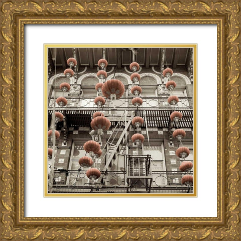 Lanterns - 1 Gold Ornate Wood Framed Art Print with Double Matting by Blaustein, Alan