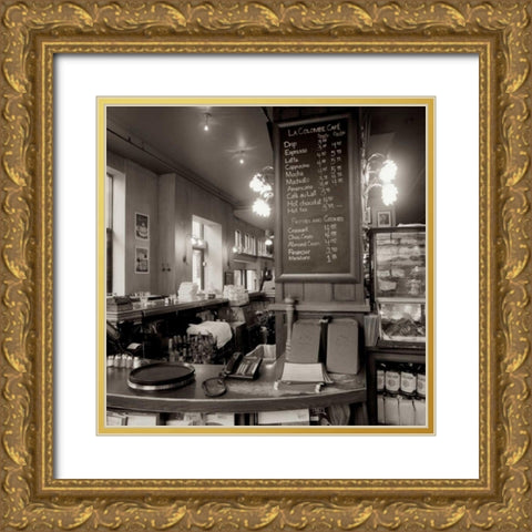 La Colombre Cafe - 1 Gold Ornate Wood Framed Art Print with Double Matting by Blaustein, Alan