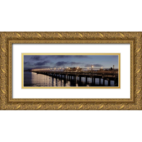 Broadway Pier Pano - 118 Gold Ornate Wood Framed Art Print with Double Matting by Blaustein, Alan