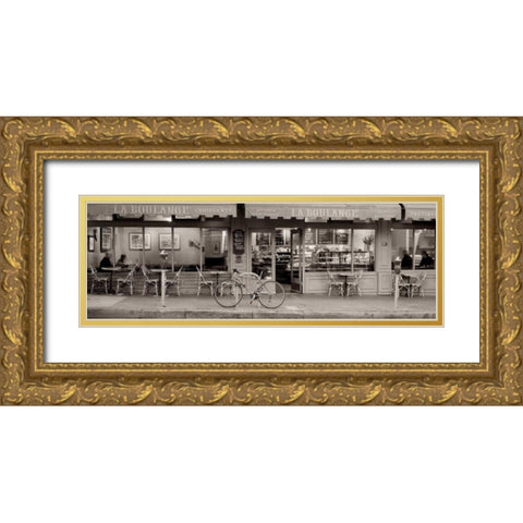 San Francisco Cafe Pano - 1 Gold Ornate Wood Framed Art Print with Double Matting by Blaustein, Alan