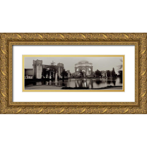 Palace Of Fine Arts Pano - 4 Gold Ornate Wood Framed Art Print with Double Matting by Blaustein, Alan