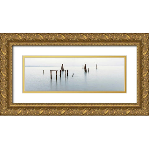 Antique Pier - 134 Gold Ornate Wood Framed Art Print with Double Matting by Blaustein, Alan