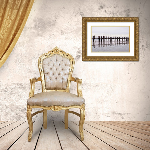 Antique Pier - 78 Gold Ornate Wood Framed Art Print with Double Matting by Blaustein, Alan