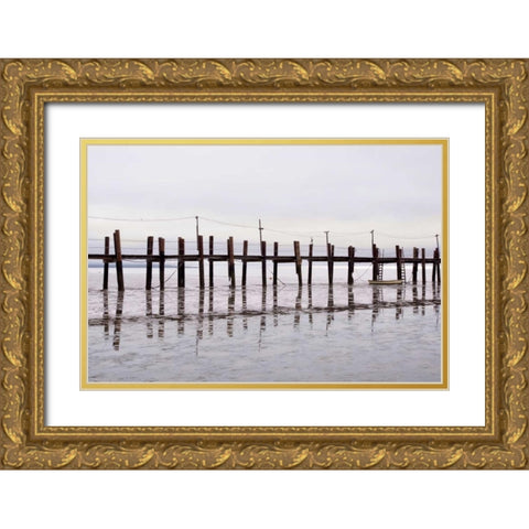 Antique Pier - 78 Gold Ornate Wood Framed Art Print with Double Matting by Blaustein, Alan