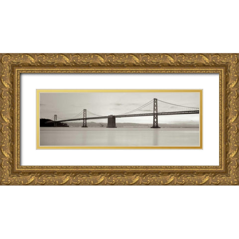 Bay Bridge Pano - 1 Gold Ornate Wood Framed Art Print with Double Matting by Blaustein, Alan