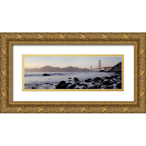 Marshall Beach Pano - 1 Gold Ornate Wood Framed Art Print with Double Matting by Blaustein, Alan