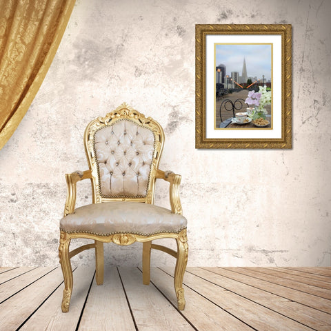 Dream Cafe Broadway Pier - 22 Gold Ornate Wood Framed Art Print with Double Matting by Blaustein, Alan