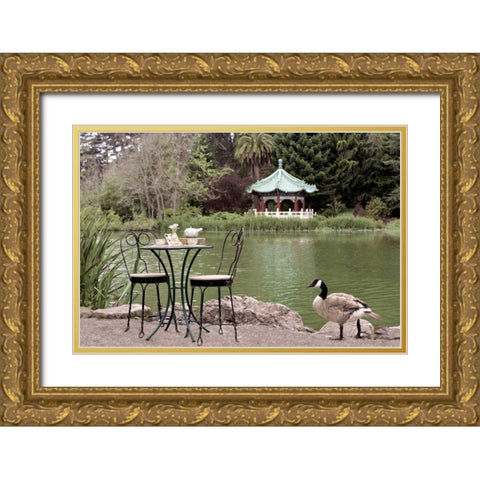 Dream Cafe Stow Lake - 48 Gold Ornate Wood Framed Art Print with Double Matting by Blaustein, Alan
