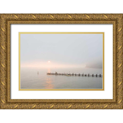 Antique Pier - 39 Gold Ornate Wood Framed Art Print with Double Matting by Blaustein, Alan