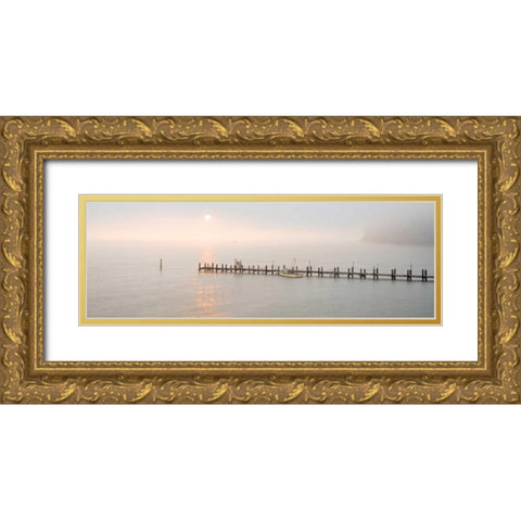 Antique Pier - 38 Gold Ornate Wood Framed Art Print with Double Matting by Blaustein, Alan