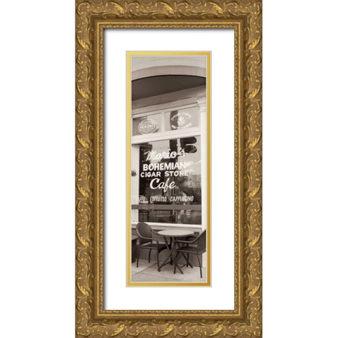 MarioÃ¢â‚¬â„¢s Cigar Store Pano - 1 Gold Ornate Wood Framed Art Print with Double Matting by Blaustein, Alan